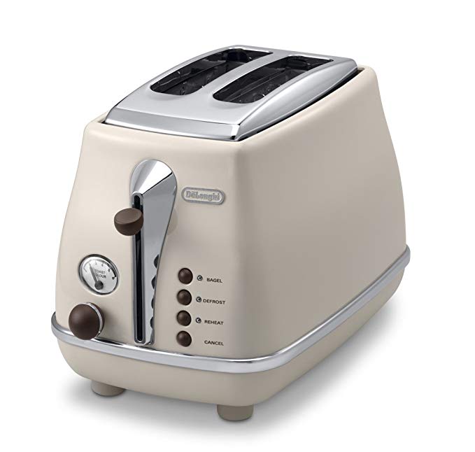 An image of DeLonghi CTOV2003J-BG 900W Vintage Beige 6-Mode Long Slot Toaster | The Top Toasters 