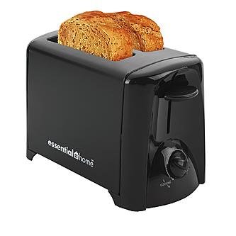 An image of Essential Home 2-Slice Black Wide Slot Toaster | The Top Toasters 