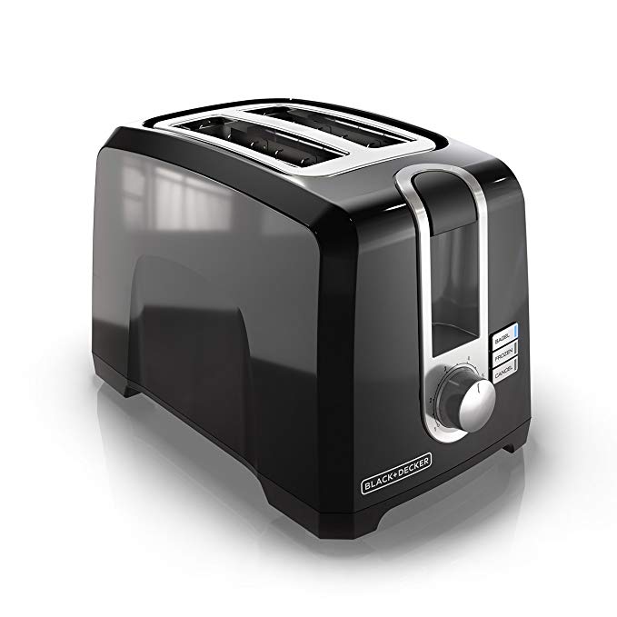 An image of BLACK+DECKER 850W 2-Slice Black 6-Mode Wide Slot Toaster