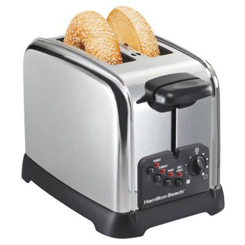 An image of Hamilton Beach 22790 2-Slice Classic Chrome Cool Touch Wide Slot Toaster | The Top Toasters 