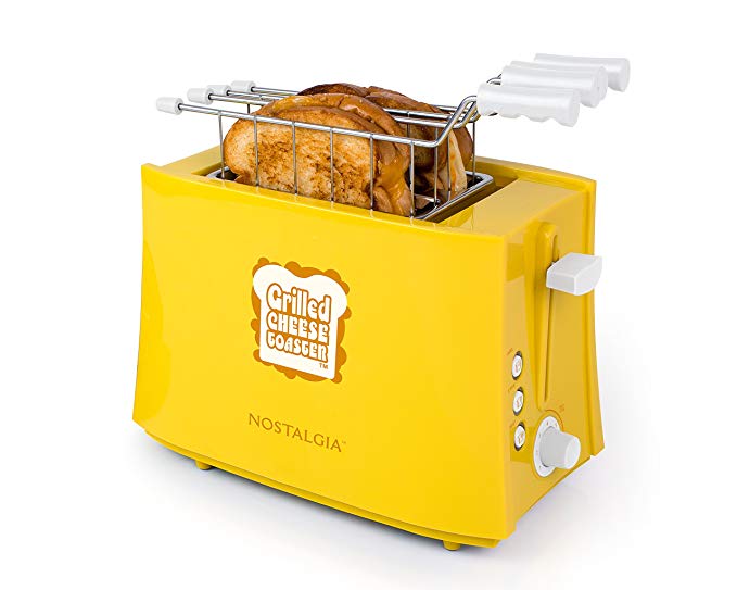 An image of Nostalgia Yellow 7-Mode Cool Touch Toaster