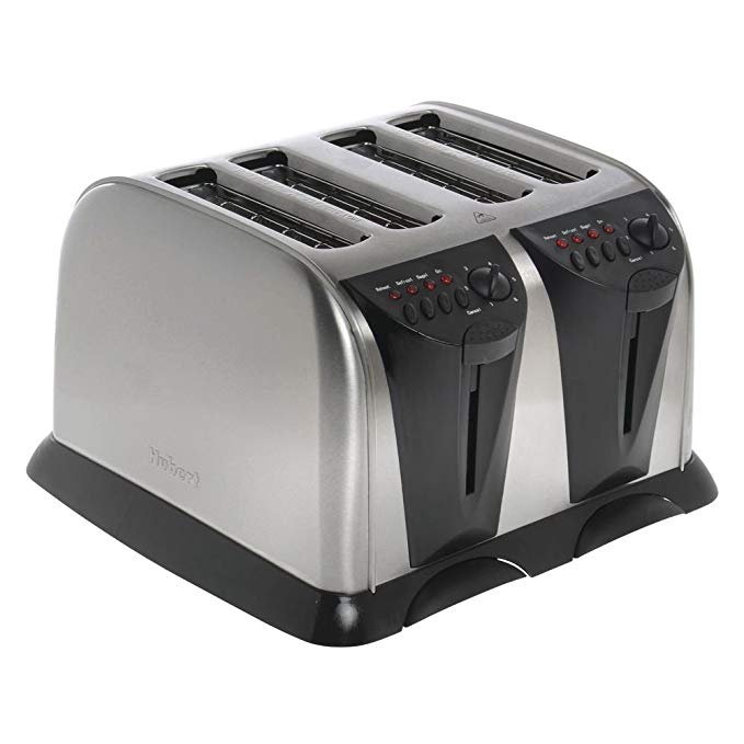 An image of Hubert 1500W Stainless Steel 4-Slice Wide Slot Toaster | The Top Toasters 