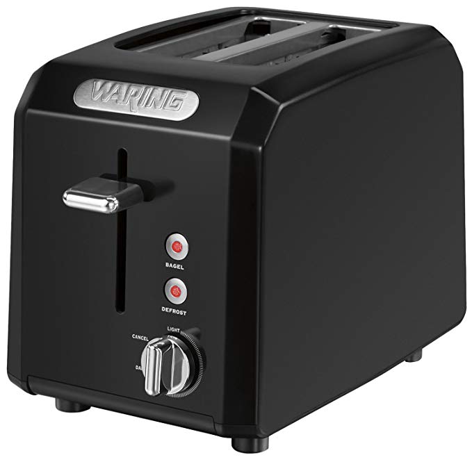 An image of Waring 1000W 2-Slice Black Cool Touch Wide Slot Toaster | The Top Toasters 