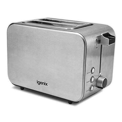 An image related to Igenix 1000W Stainless Steel 2-Slice 7-Mode Toaster