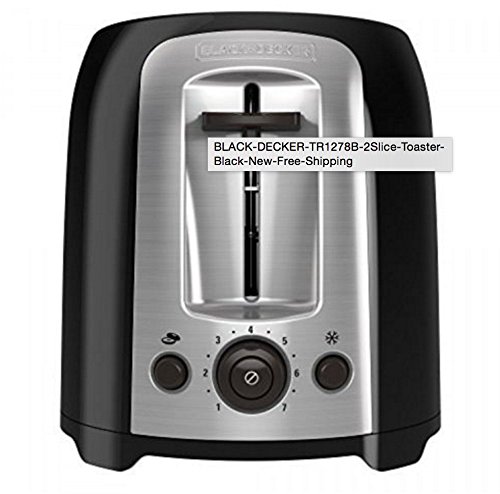 An image of BLACK+DECKER TR1278B 850W Plastic 2-Slice Black 7-Mode Compact Wide Slot Toaster