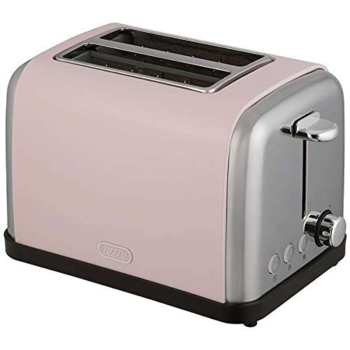 An image of Toffy K-PT1-SP 900W Pink 6-Mode Long Slot Toaster