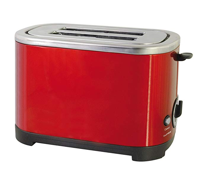 An image of Lloytron 700W Stainless Steel 2-Slice Red Cool Touch Toaster | The Top Toasters 