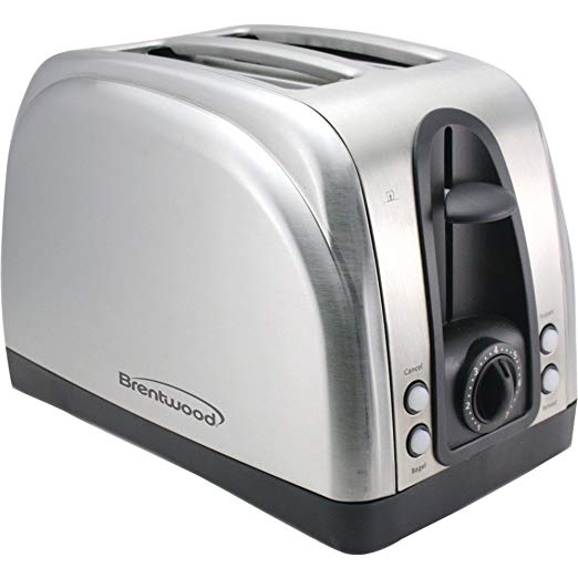 An image related to Brentwood 750W Stainless Steel 2-Slice Toaster