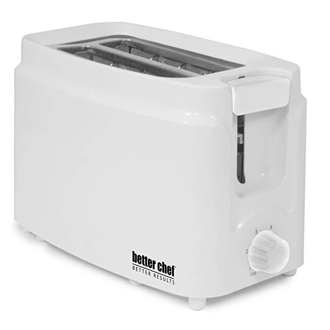 An image of Better Chef 2-Slice White Cool Touch Toaster | The Top Toasters 