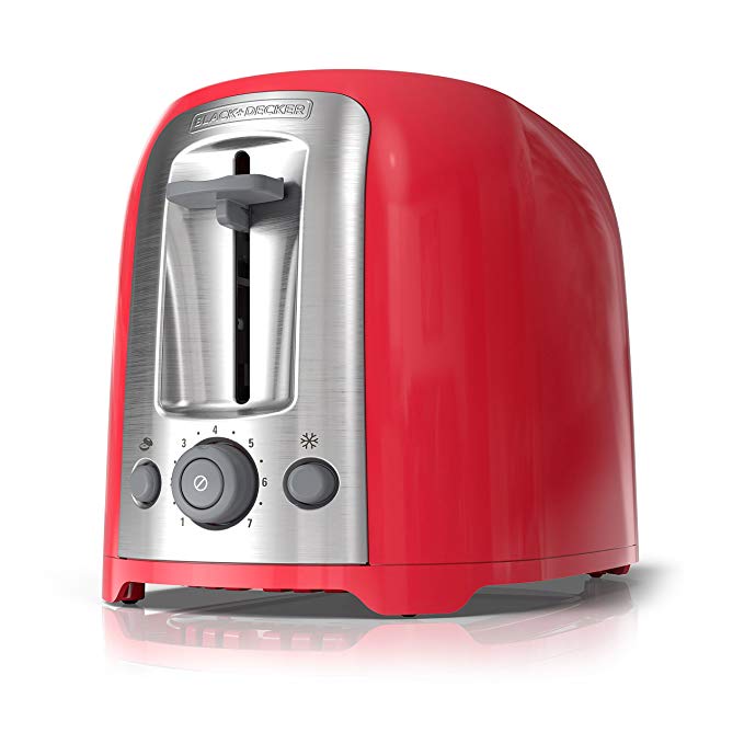 An image of BLACK+DECKER 2-Slice Red 7-Mode Wide Slot Toaster | The Top Toasters 