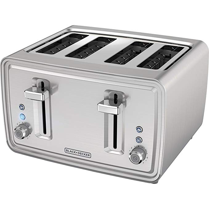 black stainless steel toaster