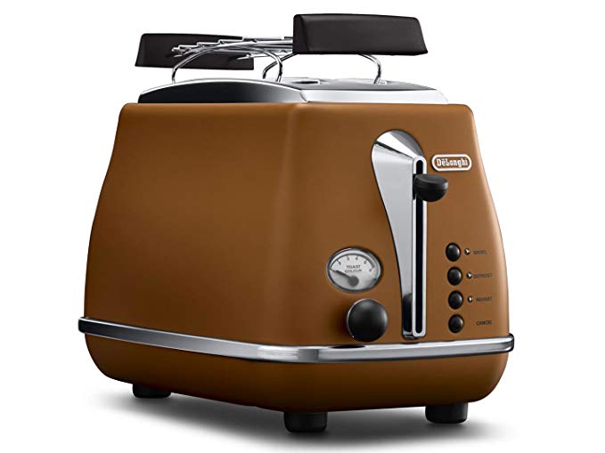 An image of DeLonghi 220V 4-Slice Vintage Long Slot Toaster