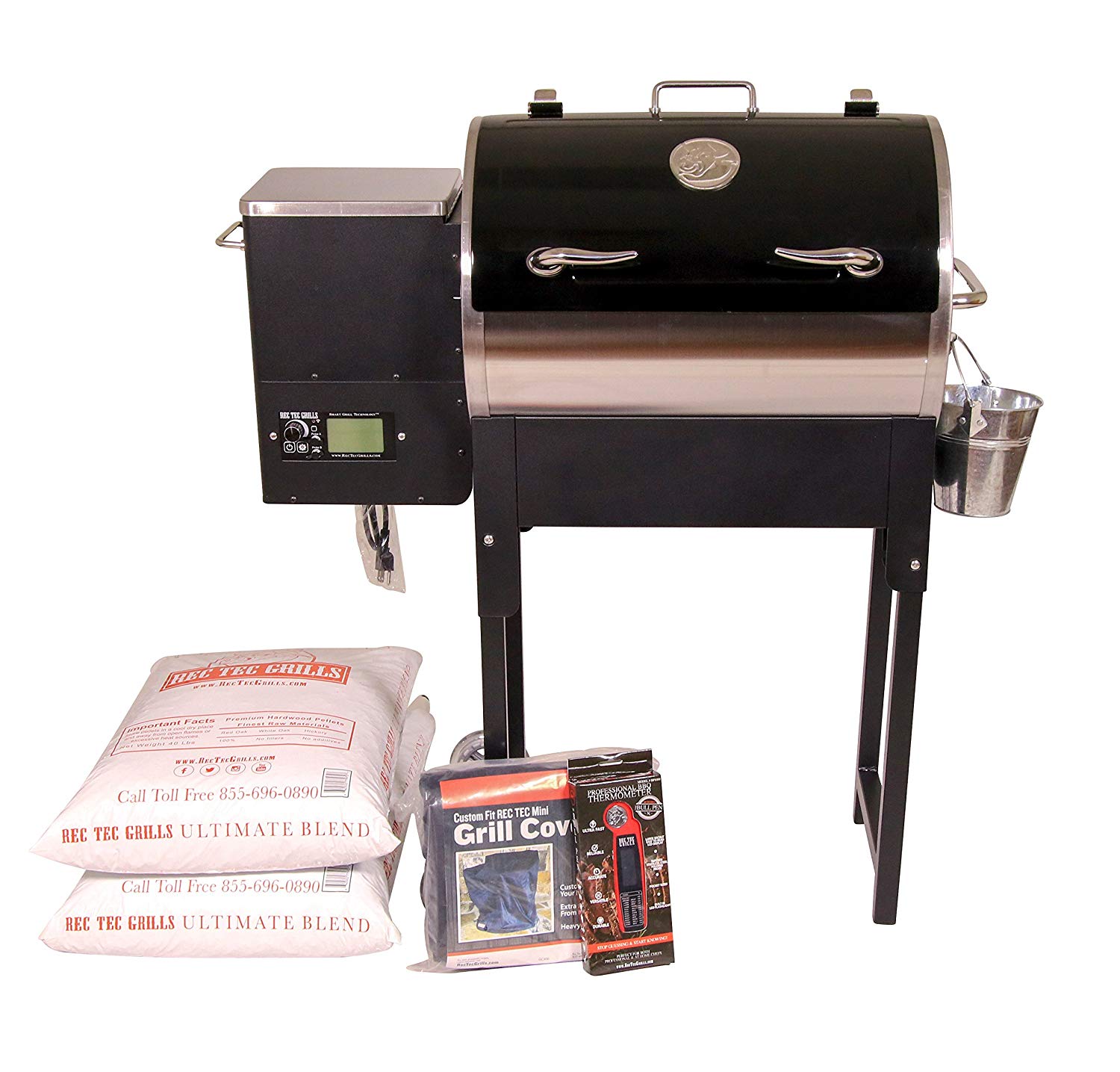 An image of Trailblazer Wood Pellet Stainless Steel Portable Covered Grill from REC TEC Grills | KnowYourGrill 