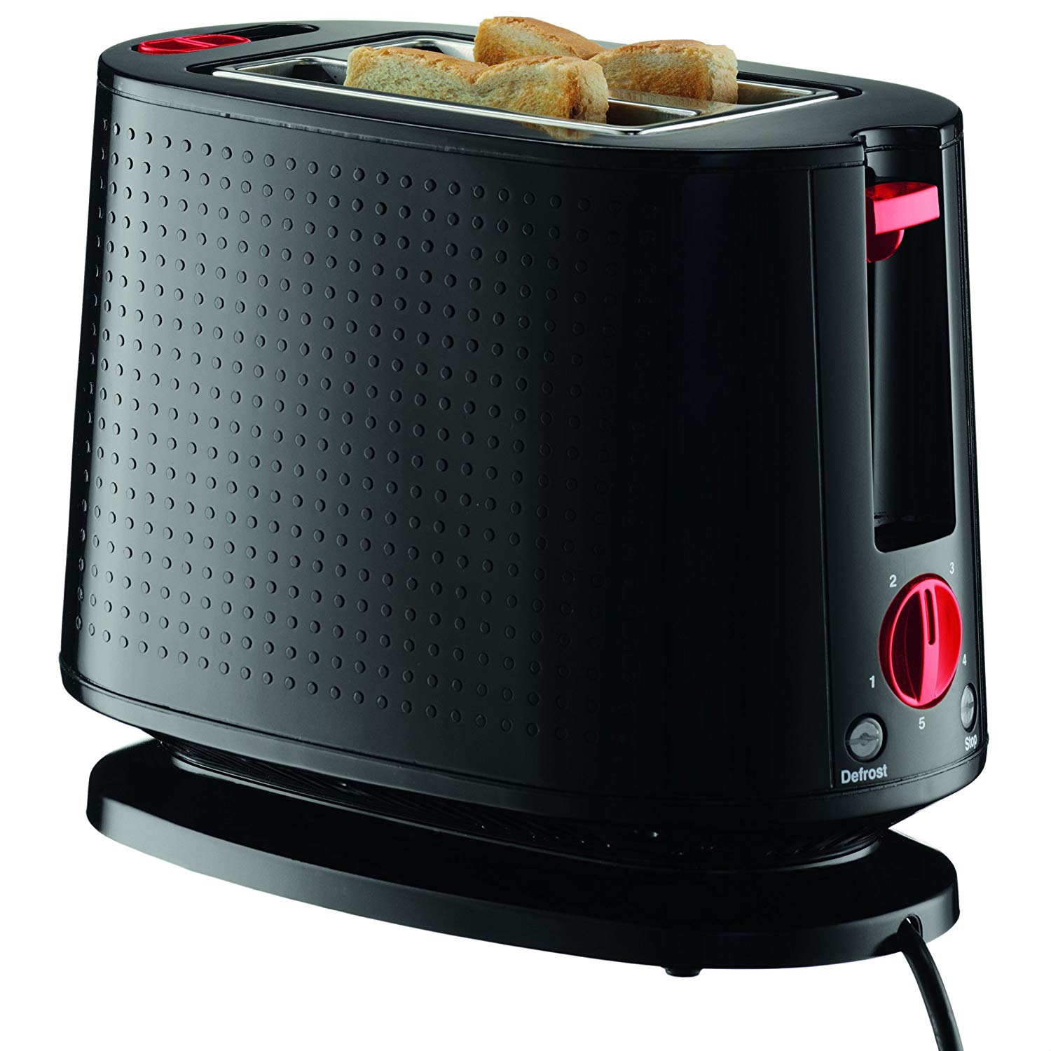 An image of Bodum 10709-01US-3 900W Stainless Steel Modern Black Toaster | The Top Toasters 