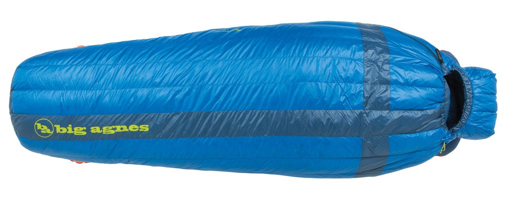 An image of Big Agnes Mystic UL 15 Blue Single Lightweight Rectangular Sleeping Bag