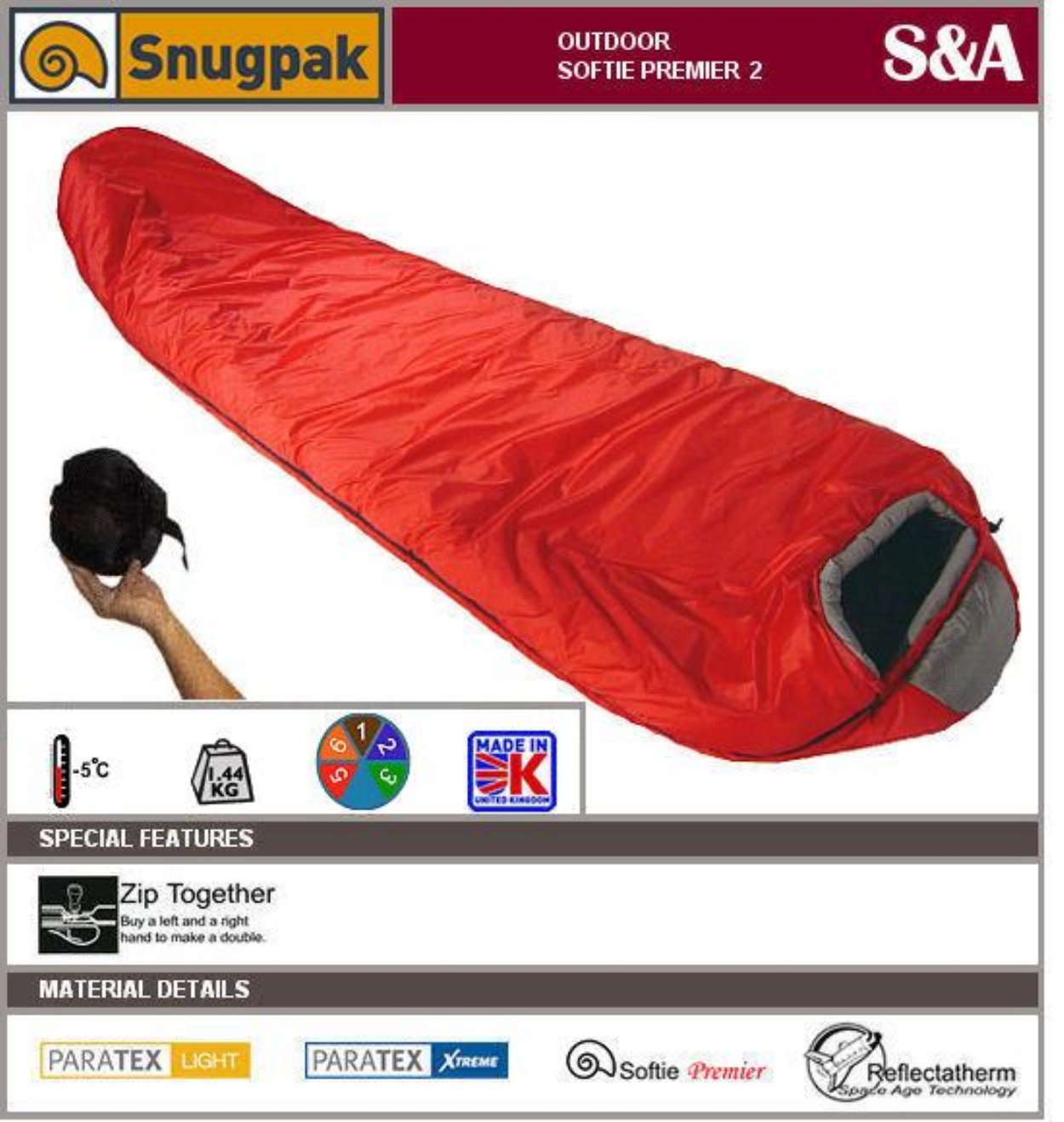 An image of Snugpak Premier II 92780 Sleeping Bag | Expert Camper 