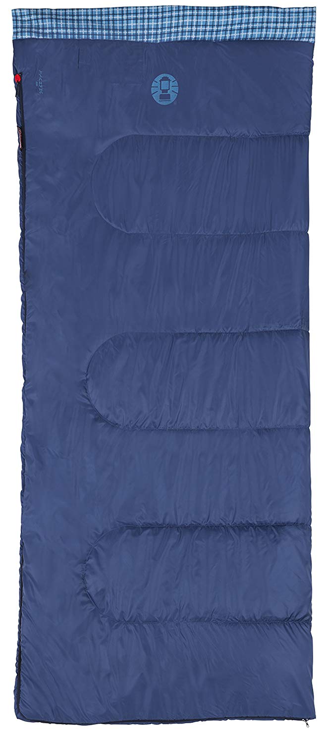 An image related to Coleman Pacific Blue 205 205175 Men's 50 Degree Cotton Flannel Sleeping Bag