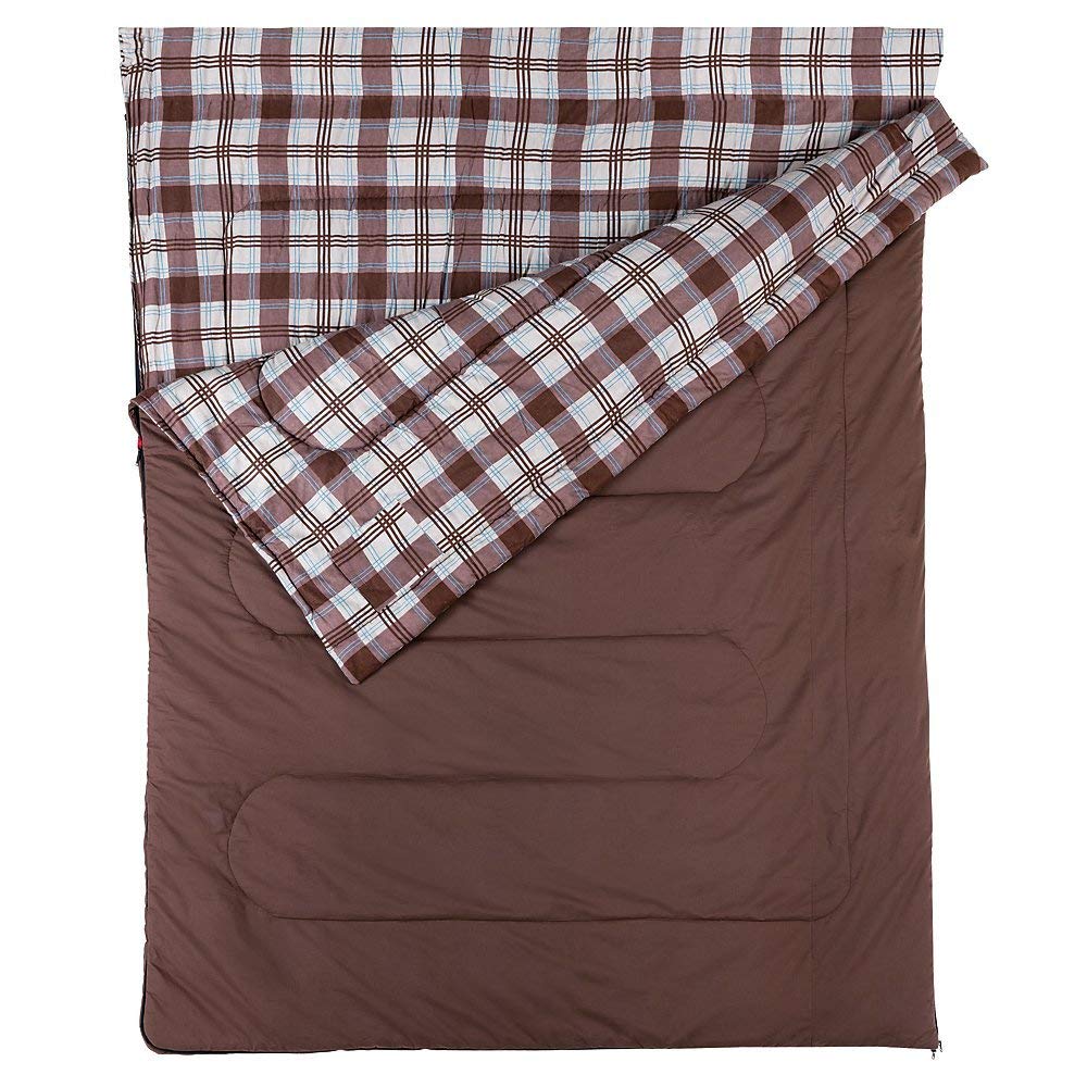 An image of Coleman Hampton Double 205140 40 Degree Cotton Flannel Sleeping Bag