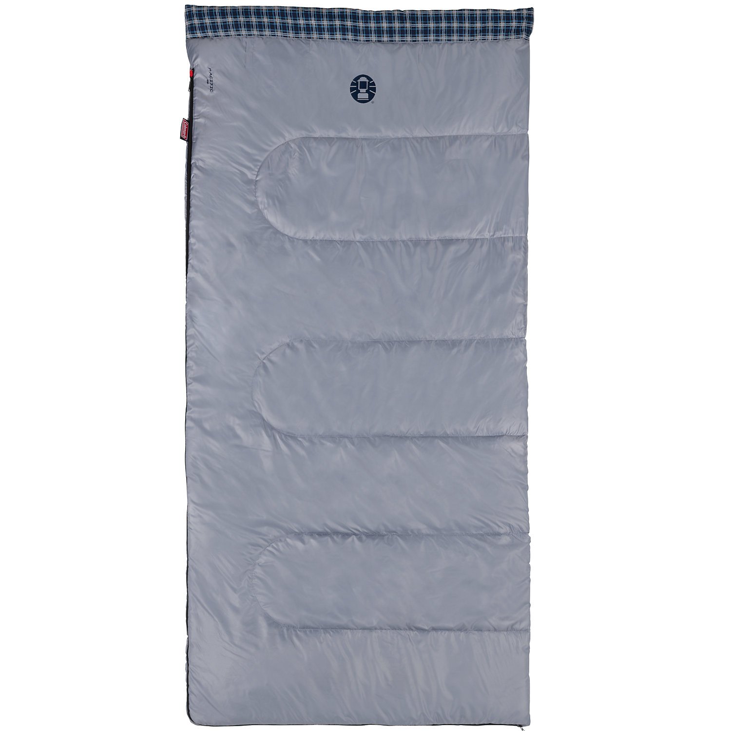 An image of Coleman Pacific Gray 220 205176 Men's Cotton Flannel Sleeping Bag