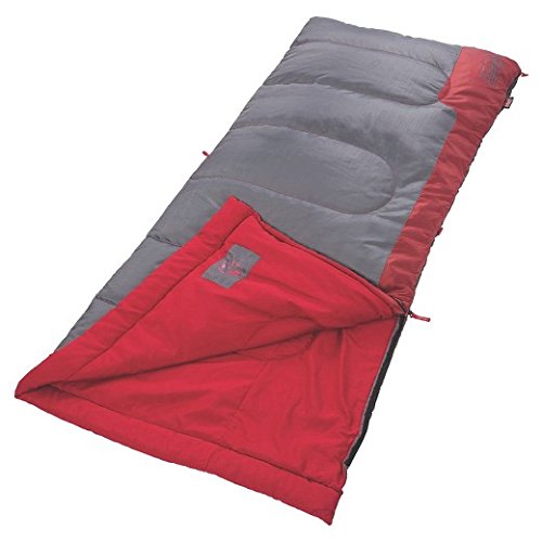 An image related to Coleman Bannack 50 Degree Sleeping Bag-Red/Gray Men's 50 Degree Sleeping Bag