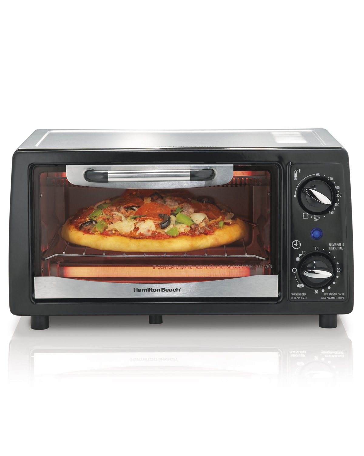 An image of Hamilton Beach 31134 Black Four Slice Toaster Oven