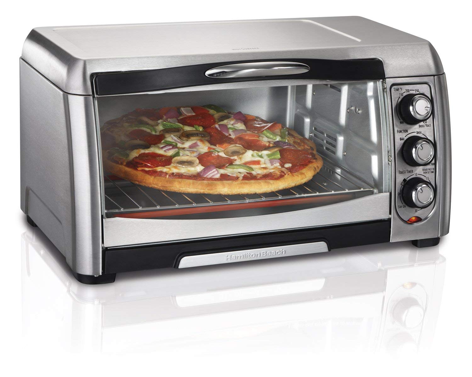 An image related to Hamilton Beach 31333 Stainless Steel Convection Large Six Slice Toaster Oven