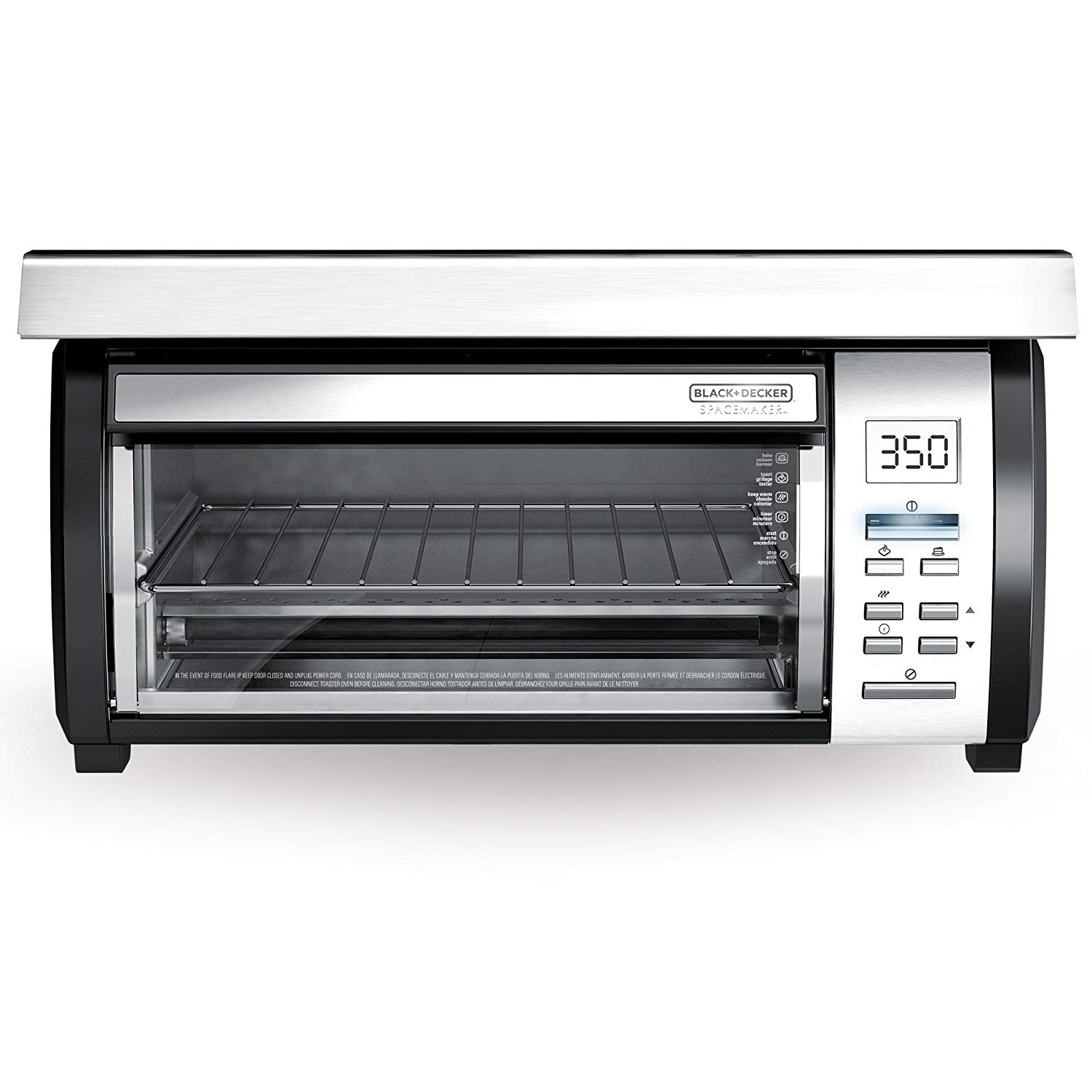 An image related to Black and Decker Spacemaker TROS1000D Black Stainless Steel Under Counter Four Slice Toaster Oven