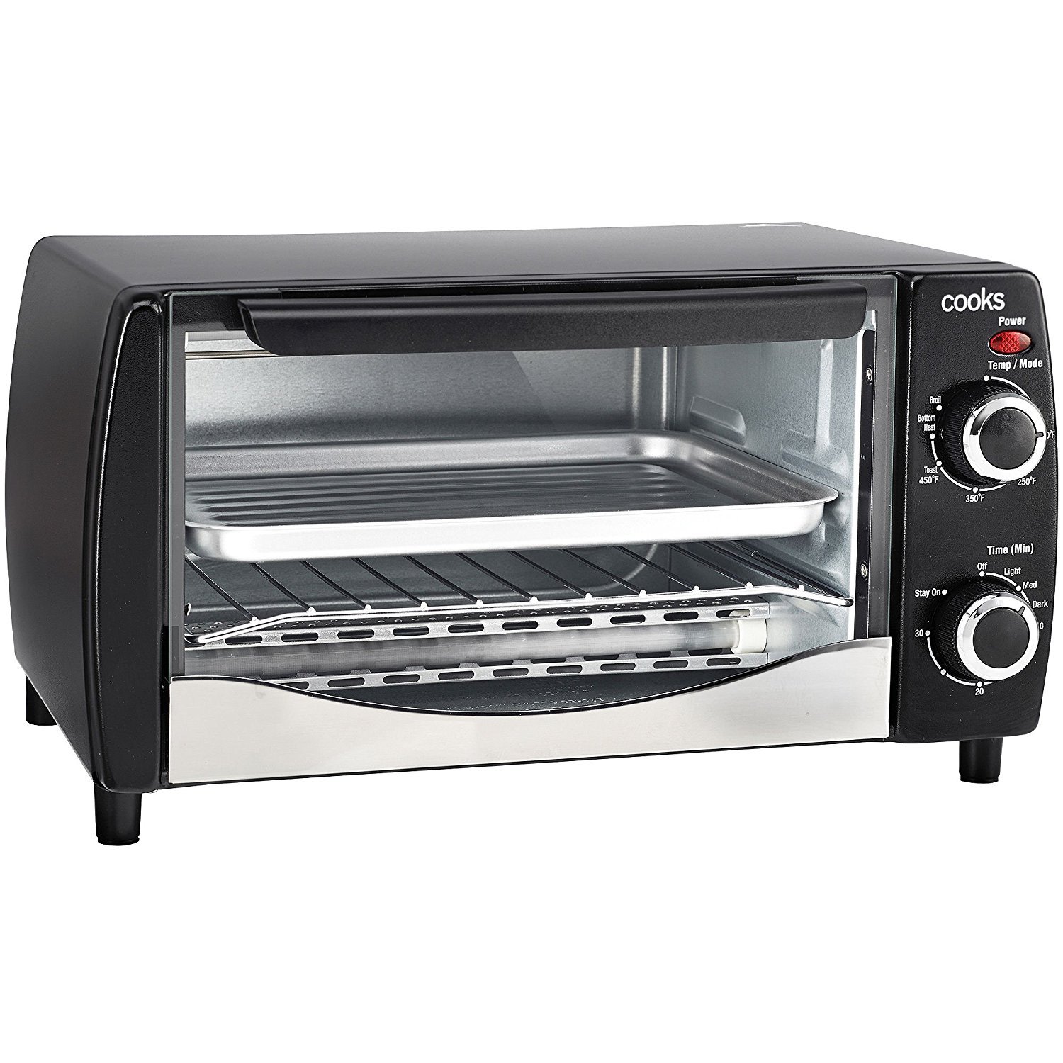 An image related to Cooks Black Quartz Four Slice Toaster Oven