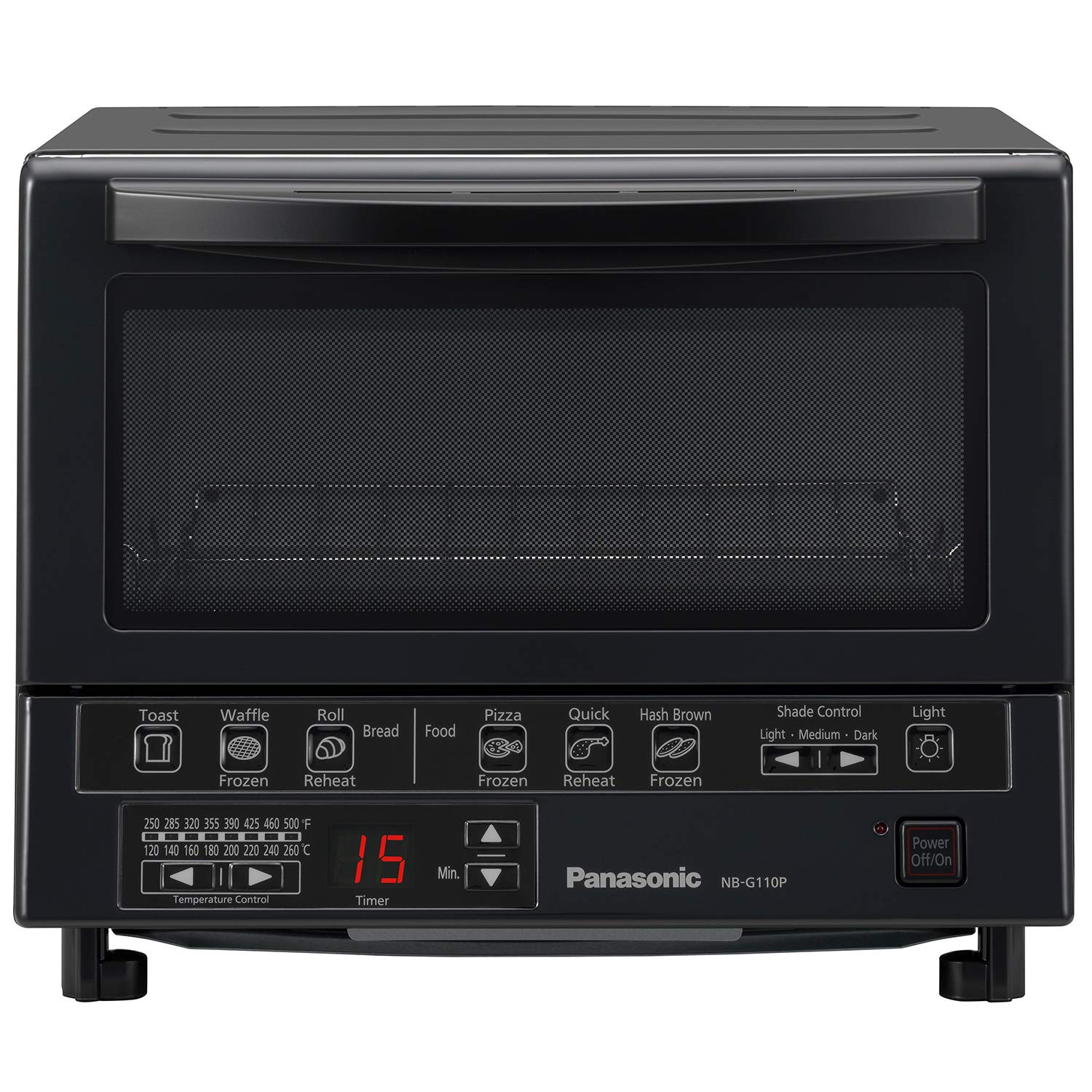 An image related to Panasonic FlashXpress NB-G110P-K Black Quartz Countertop Compact Four Slice Toaster Oven