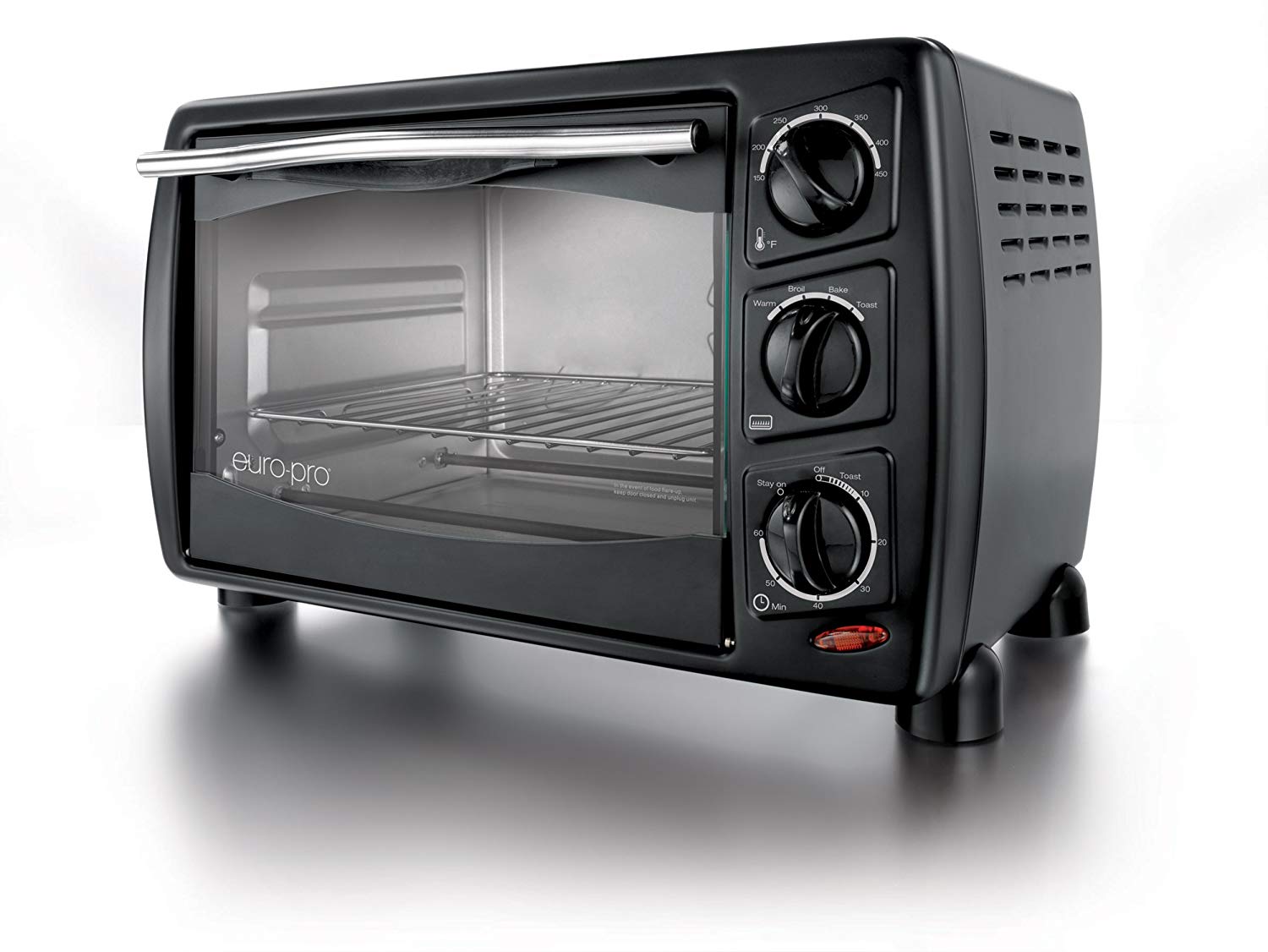 An image of Euro-Pro TO140L Black Countertop Extra Large Six Slice Toaster Oven