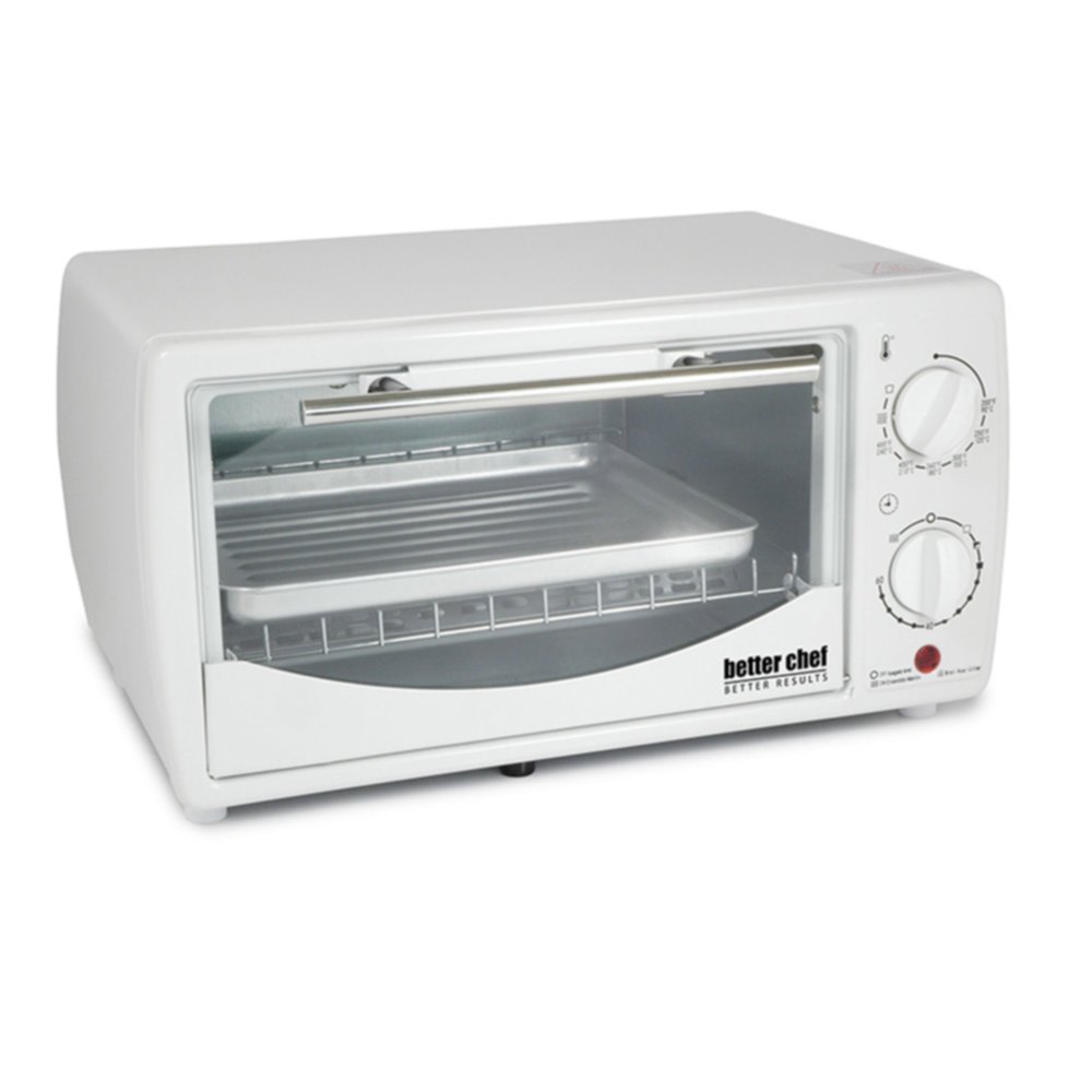 An image of Better Chef IM-255W White Quartz Four Slice Toaster Oven | Toasty Ovens 