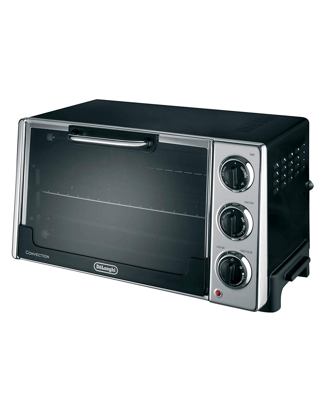 An image related to DeLonghi EO2058 Silver and Black Convection Six Slice Toaster Oven