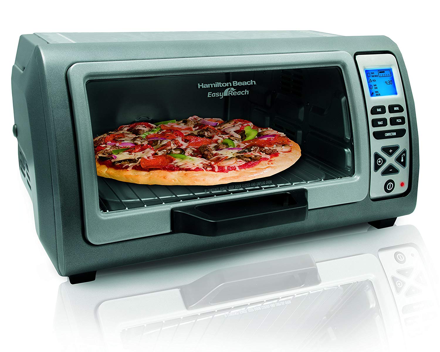 An image of Hamilton Beach 31128 Stainless Steel Convection Countertop Six Slice Toaster Oven | Toasty Ovens 