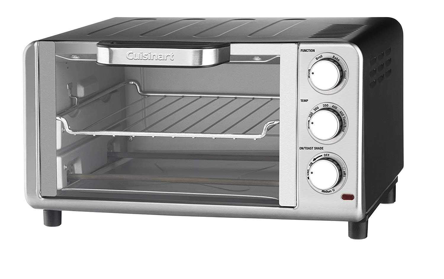 An image of Cuisinart TOB-80N Stainless Steel Countertop Compact Four Slice Toaster Oven