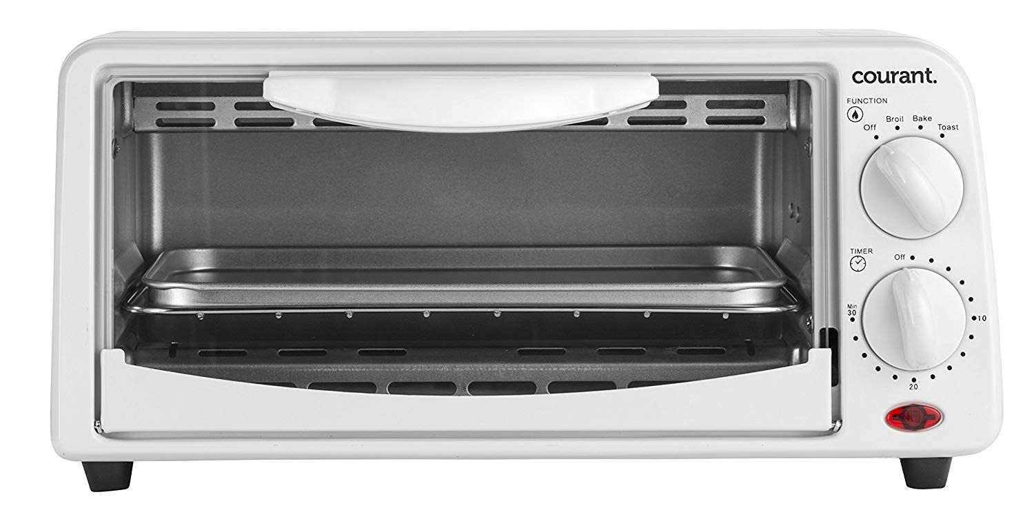 An image related to Courant TO-621W White Compact Two Slice Toaster Oven