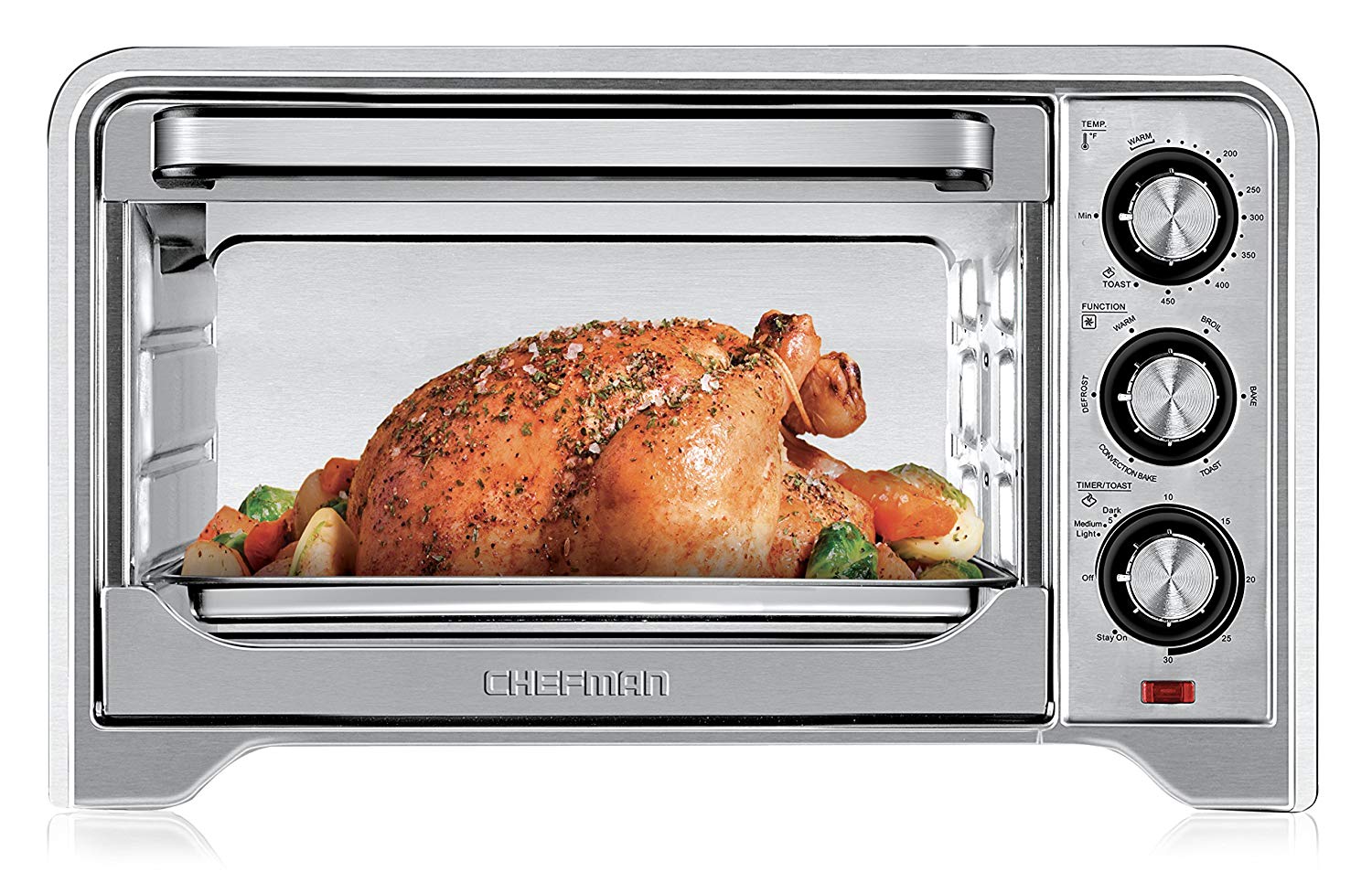 An image related to Chefman RJ25-6-SS Stainless Steel Convection Countertop Extra Large Six Slice Toaster Oven