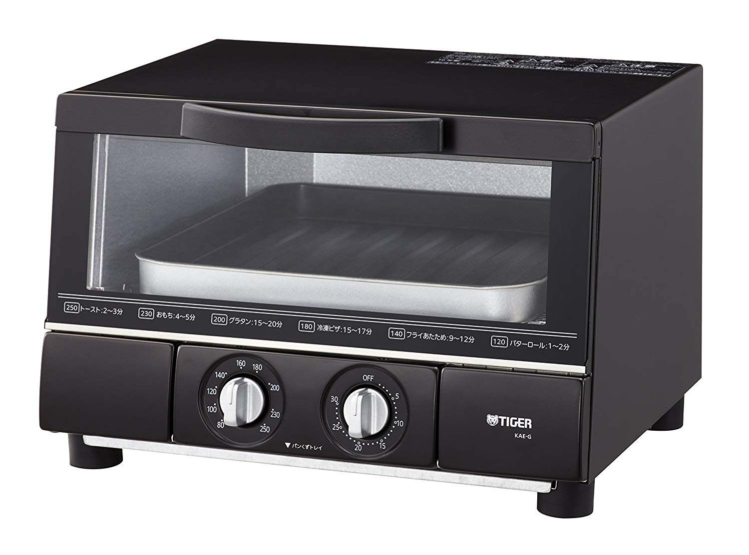 An image of Tiger Yakitate KAE-G13N-K Matte Black Large Toaster Oven | Toasty Ovens 