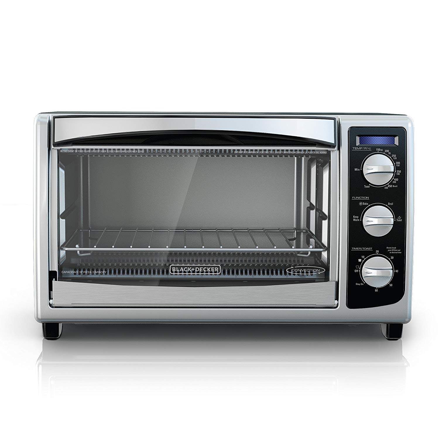 TO2055S Black Convection Countertop Large Six Slice Toaster Oven