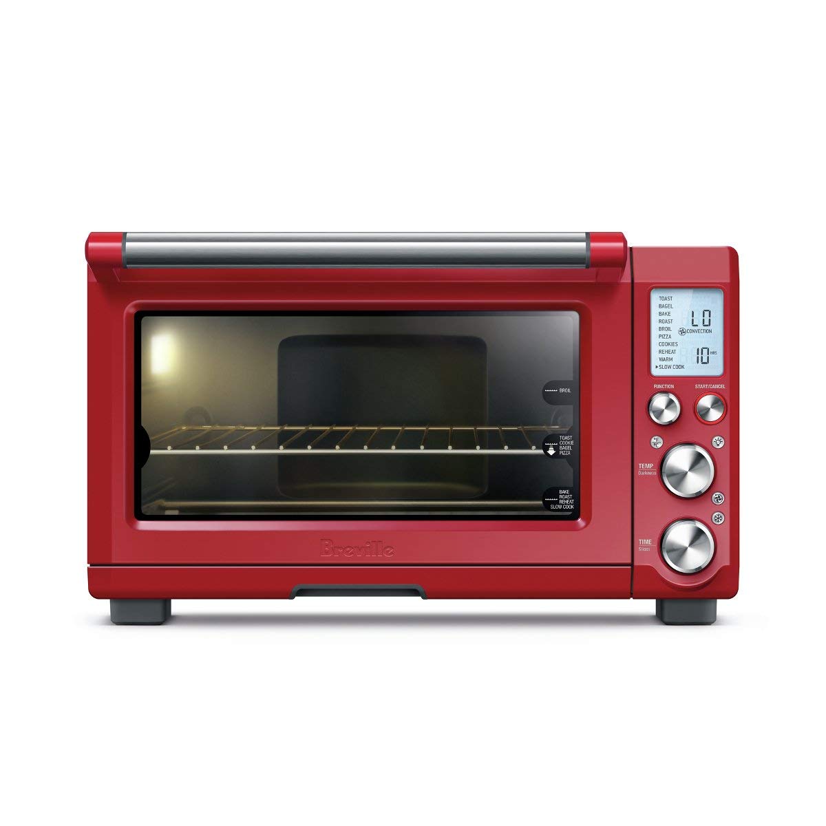 An image of Breville Pro BOV845CRNUSC Red Quartz Countertop Six Slice Toaster Oven