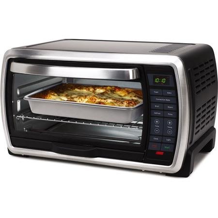 An image of Oster TSSTTVMNDG Black Convection Countertop Large Toaster Oven | Toasty Ovens 