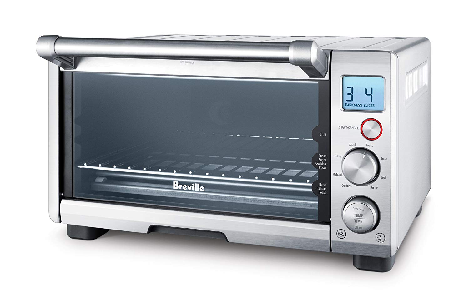 An image of Breville BOV650XL Silver Quartz Compact Four Slice Toaster Oven