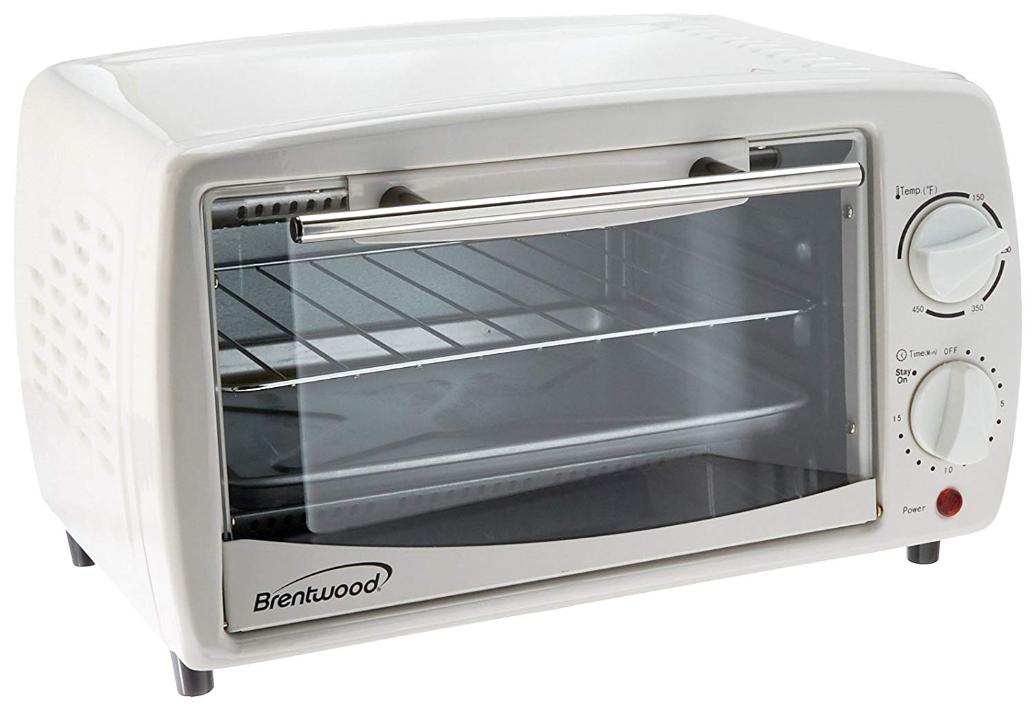 An image of Brentwood White Four Slice Toaster Oven | Toasty Ovens 