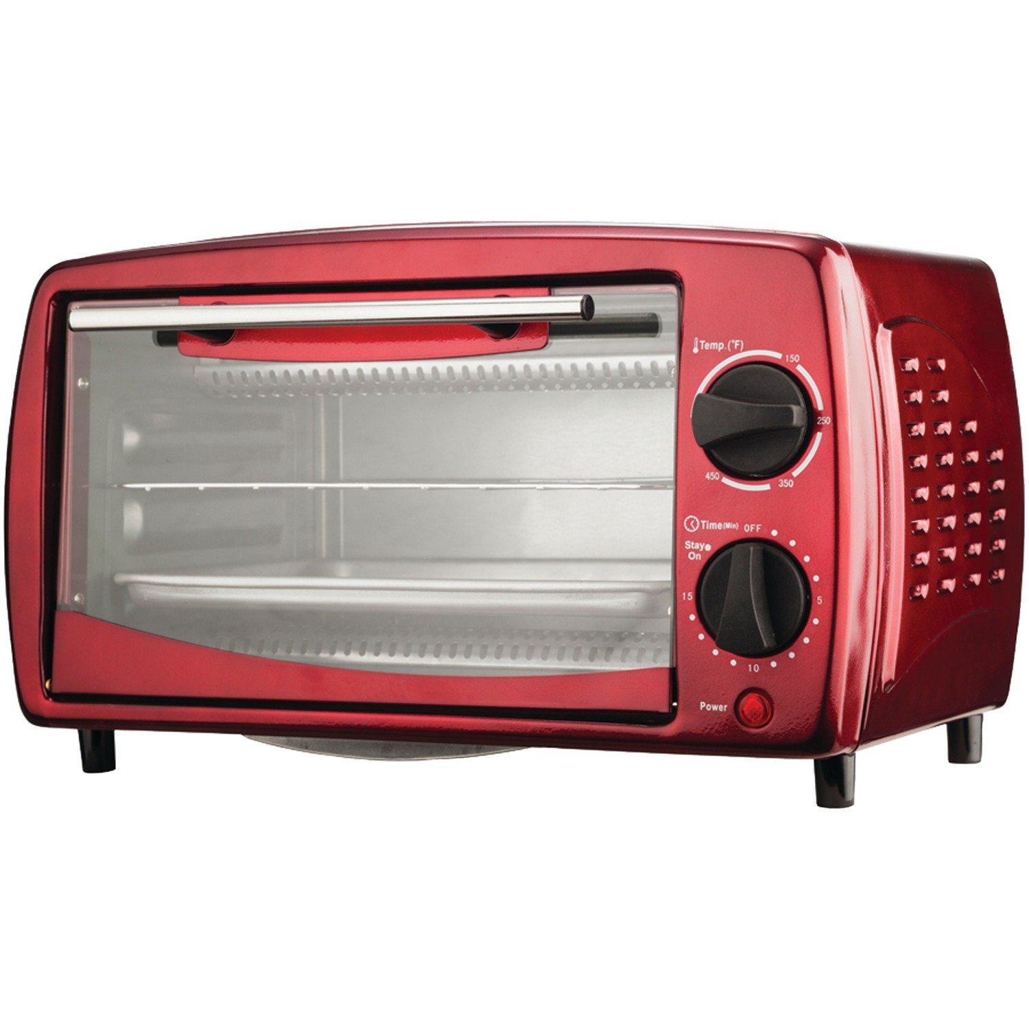 An image of Brentwood RA39584 Red Quartz Four Slice Toaster Oven | Toasty Ovens 