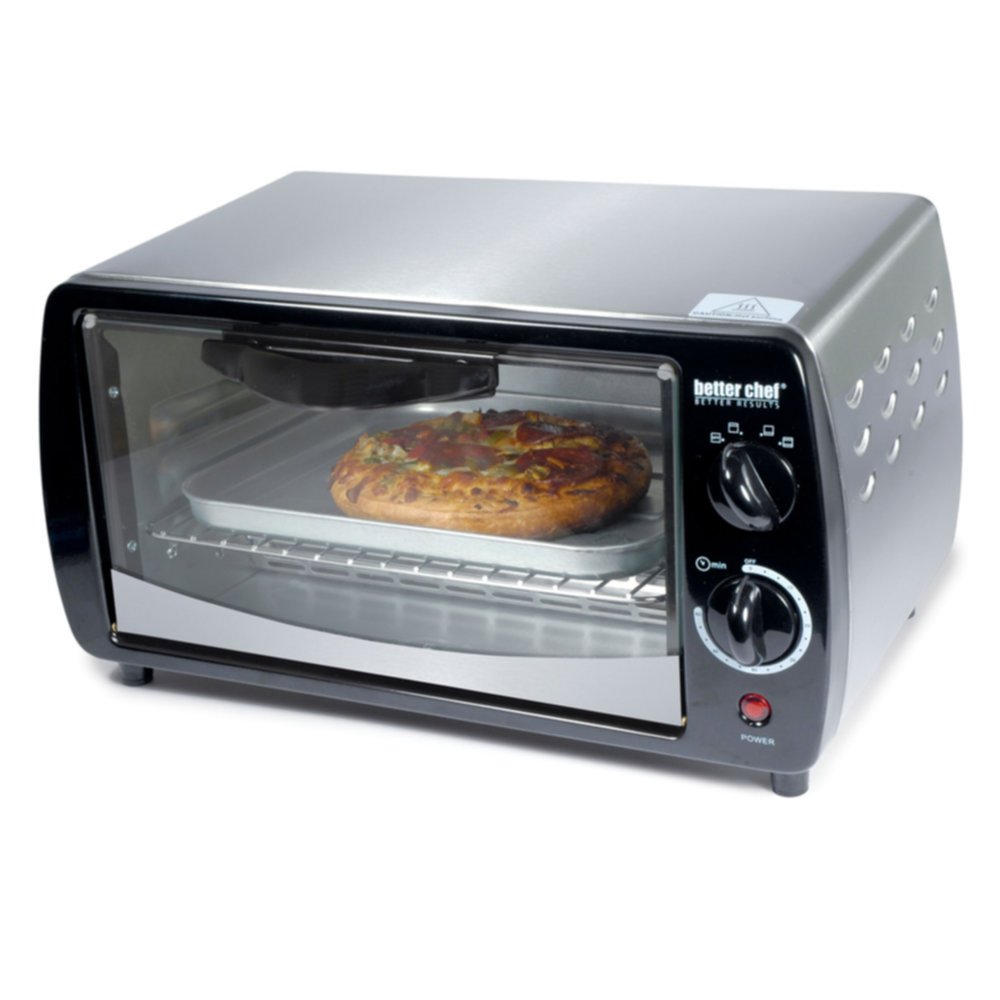 An image of Better Chef IM-269SB Silver Quartz Four Slice Toaster Oven