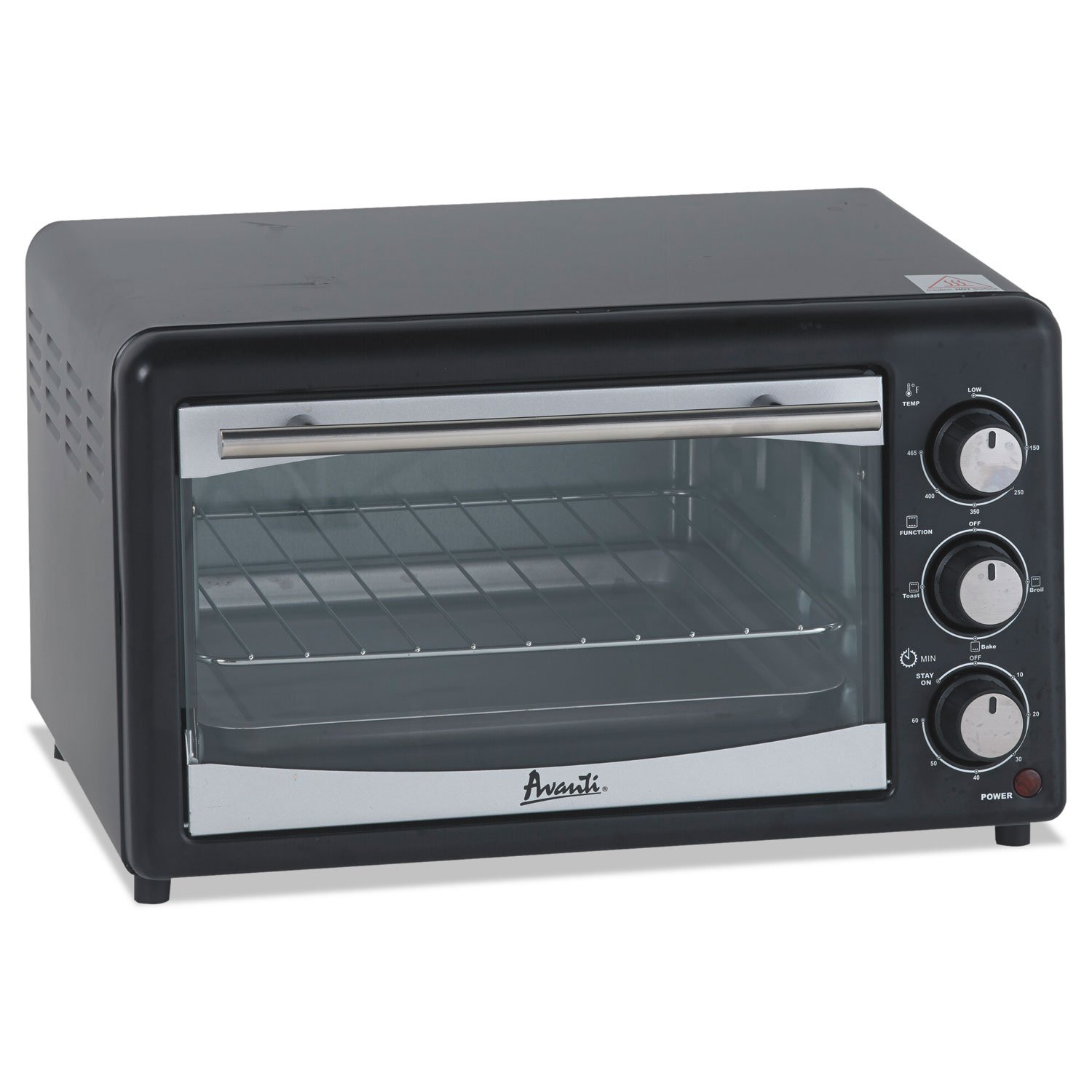 An image of Avanti PO61BA Black Four Slice Toaster Oven