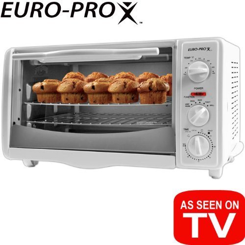 An image of Euro-Pro TO156 White Countertop Extra Large Six Slice Toaster Oven | Toasty Ovens 