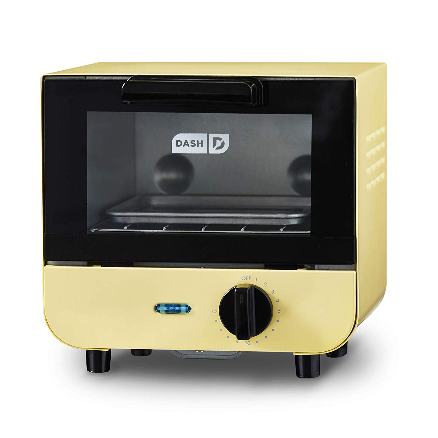 An image of DASH DMTO100GBPY04 Yellow Countertop Mini Toaster Oven | Toasty Ovens 