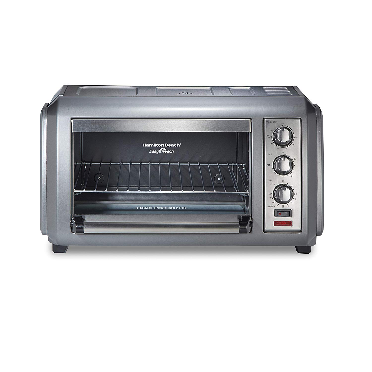 An image related to Hamilton Beach 31434 Stainless Steel Convection Countertop Four Slice Toaster Oven