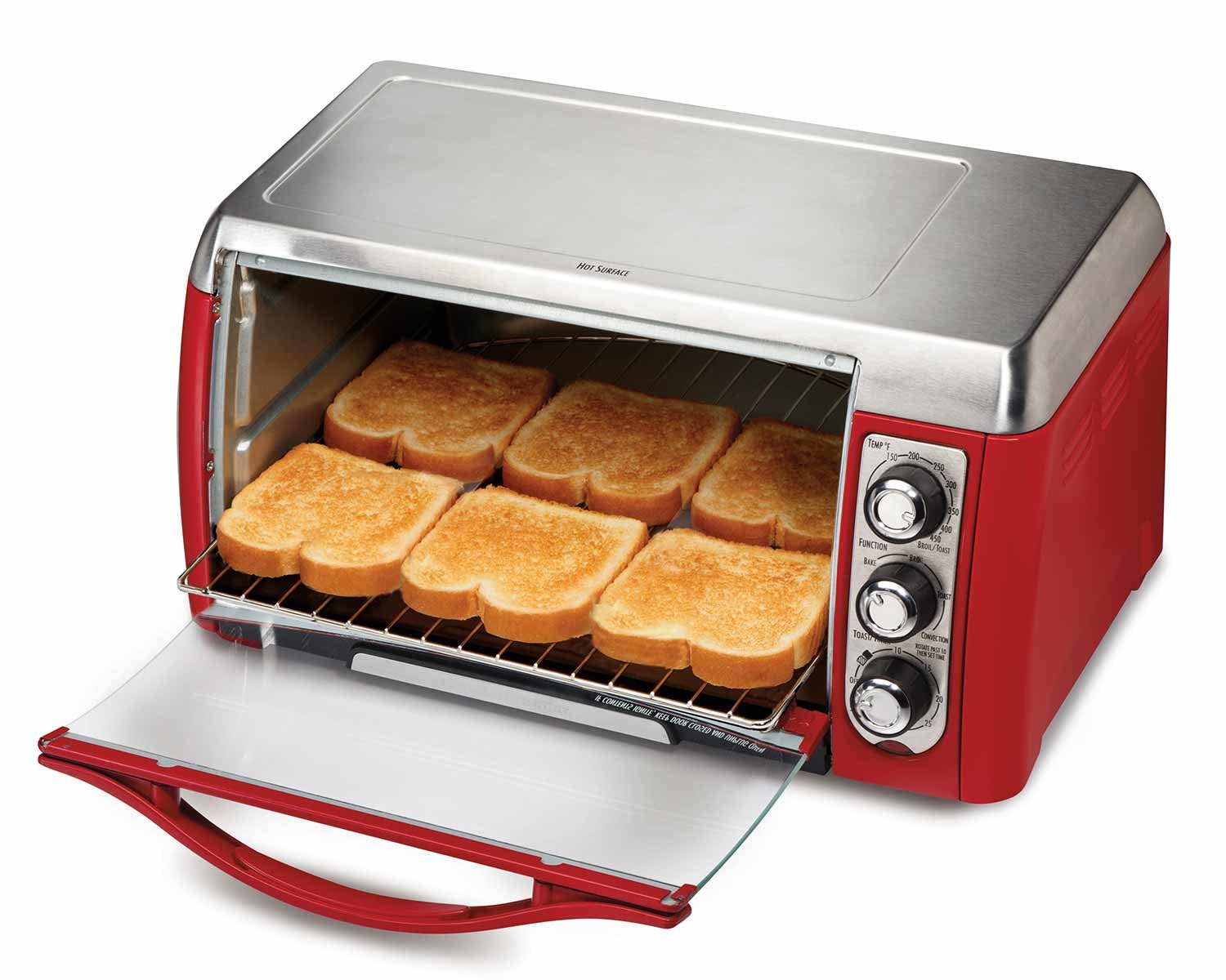 Hamilton Beach 31335 Red Large Six Slice Toaster Oven Toasty Ovens