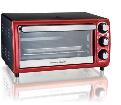 An image related to Hamilton Beach 31146 Red Four Slice Toaster Oven